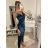 Women's elegant evening dress with straps (S/M ONE SIZE) ITALIAN FASHION IM3222IM322MONICA0 -   Dark turquoise
,   S/M