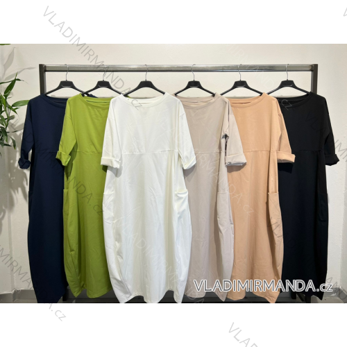 Women's 3/4 Long Sleeve Long Dress (S/M ONE SIZE) ITALIAN FASHION IMPLM2332850