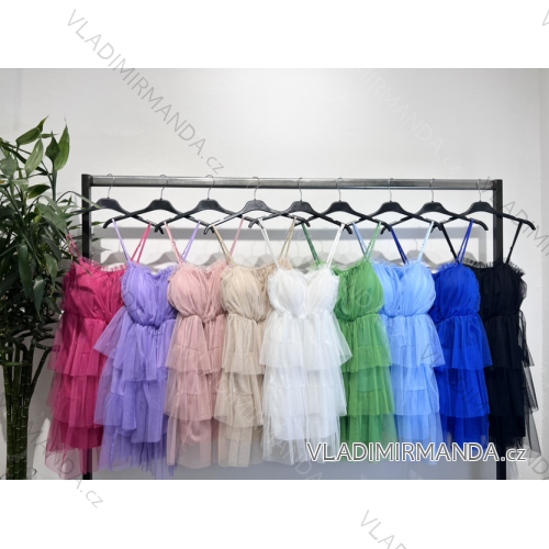 Women's elegant evening dress with straps (S/M ONE SIZE) ITALIAN FASHION IMPLM23231900