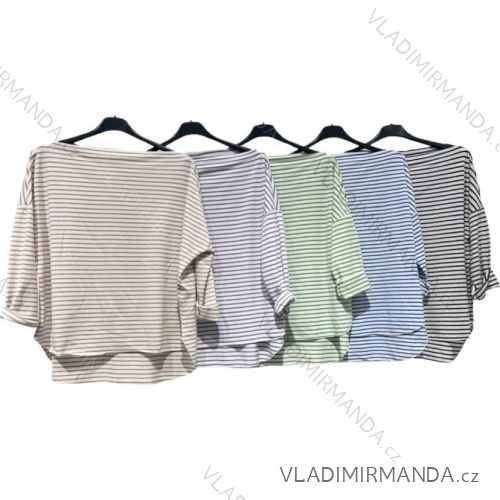Women's Stripe Long Sleeve T-Shirt (S/M ONE SIZE) ITALIAN FASHION IMPLM2319000