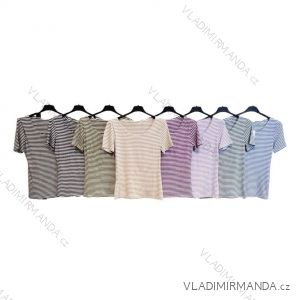 Women's Stripe Short Sleeve T-Shirt (S/M ONE SIZE) ITALIAN FASHION IMPLM2380240