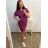 Women's Plus Size Short Sleeve Oversize Dress (3XL/4XL ONE SIZE) ITALIAN FASHION IMC23132 XL/2XL fuchsia