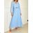 Women's Long Elegant Pleated Long Sleeve Dress (S/M ONE SIZE) ITALIAN FASHION IMPBB2320469s