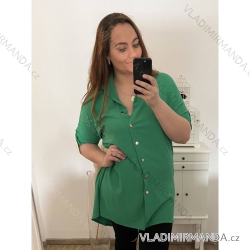 Shirt extended 3/4 long sleeve women's (L/XL/2XL ONE SIZE) ITALIAN FASHION IM423025 XL/2XL Green