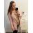 Shirt 3/4 sleeve ladies strip (4XL/5XL ONE SIZE) ITALSKÁ MÓDA IM422026 L/XL pink