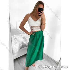 Women's Medium Length Satin Skirt (S/M ONE SIZE) ITALIAN FASHION IMM23UN6886/DU