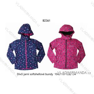 Spring children's softshell jacket for girls (104-134) WOLF B2361