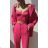 Women's elegant pants, jacket and top set (S-XL) ITALIAN FASHION IMPGM233790-05 pink M