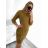 Classic Warm Long Sleeve Dress Women's (L / XL ONE SIZE) ITALIAN FASHION IMD211121 S/M Brown