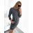 Classic Warm Long Sleeve Dress Women's (L / XL ONE SIZE) ITALIAN FASHION IMD211121 S/M Brown