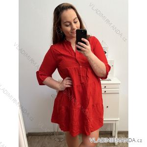 Women's 3/4 Long Sleeve Shirt Dress (L/XL ONE SIZE) ITALIAN FASHION IM423026