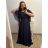 šaty plesové dlouhé elegantní společenské krátký rukáv šifonové dámské (L/XL ONE SIZE) ITALSKÁ MÓDA IMM22PL80658 2XL/3XL dark blue
