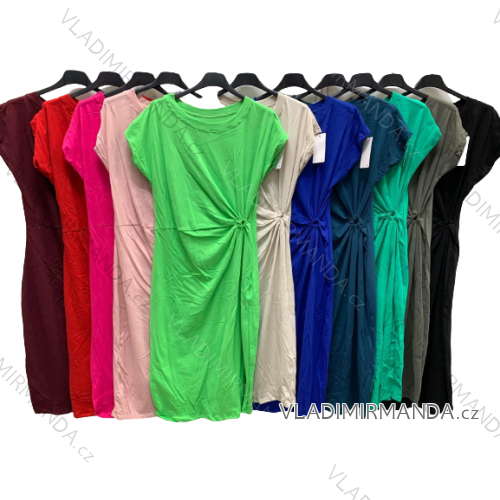 Women's Casual Cotton Short Sleeve Dress (S/M/L ONE SIZE) ITALIAN FASHION IMC23155