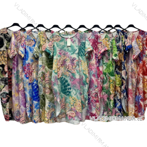 Women's Plus Size Summer Short Sleeve Dress (XL/2XL/3XL ONE SIZE) ITALIAN FASHION IMC23164