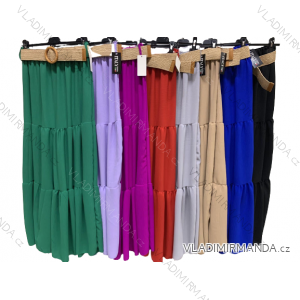 Women's Belted Long Skirt (S/M/L/XL/2XL ONE SIZE) ITALIAN FASHION IMC23165