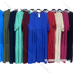 Women's Plus Size Summer Short Sleeve Dress (XL/2XL/3XL ONE SIZE) ITALIAN FASHION IMC23166