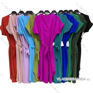 Women's Plus Size Summer Short Sleeve Dress (XL/2XL/3XL ONE SIZE) ITALIAN FASHION IMC23176