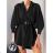 Women's Elegant Belt Long Sleeve Dress (S/M ONE SIZE) ITALIAN FASHION IMM23UN6139