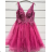 Women's elegant evening dress with straps (S/M ONE SIZE) ITALIAN FASHION IMPSH2350119 dark pink S / M