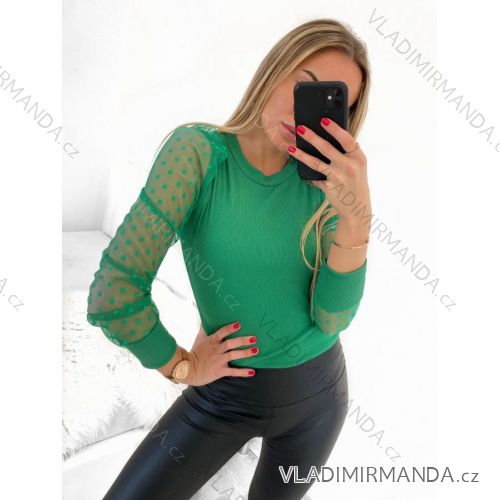 Women's elegant long sleeve T-shirt (S/M ONE SIZE) ITALIAN FASHION IMM23FS33019