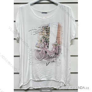 Women's Short Sleeve T-Shirt (S/M ONE SIZE) ITALIAN FASHION IMPSH2315022BK