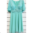 Women's Elegant Casual Short Sleeve Dress (S/M ONE SIZE) ITALIAN FASHION IMPSH2380657 Green S / M