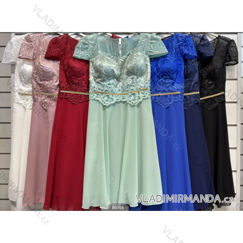 Women's Elegant Casual Short Sleeve Dress (S/M ONE SIZE) ITALIAN FASHION IMPSH2380705