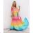 Women's Long Chiffon Short Sleeve Dress (S/M ONE SIZE) ITALIAN FASHION IMWGM23456