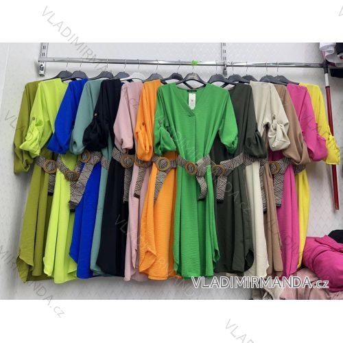 Women's Long Chiffon Short Sleeve Dress (S/M ONE SIZE) ITALIAN FASHION IMWGM23456