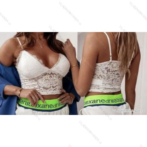Women's Strappy Lace Top/Croptop (S/M ONE SIZE) ITALIAN FASHION IMPLP2332229050