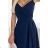 299-7 CHIARA elegant maxi dress with straps - navy blue