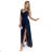 299-7 CHIARA elegant maxi dress with straps - navy blue