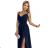 299-7 CHIARA elegant maxi dress with straps - navy blue