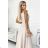 299-6 CHIARA elegant maxi dress with straps - beige