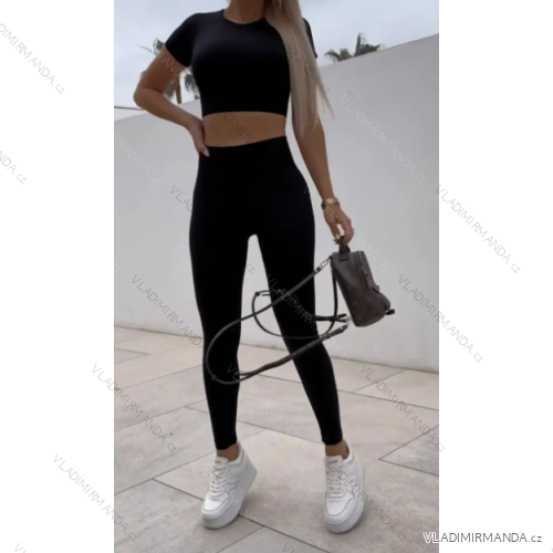 Women's Long Sleeve Top and Long Leggings Set (S/M ONE SIZE) ITALIAN FASHION IMPGM237087