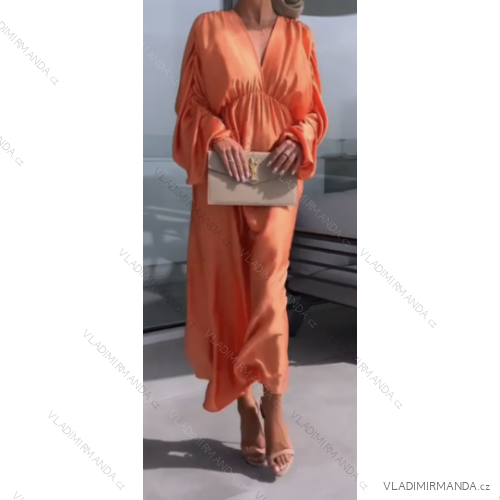 Women's Long Elegant Long Sleeve Dress (S/M ONE SIZE) ITALIAN FASHION IMPGM2323068