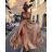 Women's long summer satin strapless dress (S/M ONE SIZE) ITALIAN FASHION IMM22360 white