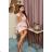 Women's Short Sleeve Party Dress (36-56) POLISH FASHION PMLMR23SIMONA-8 pink 36