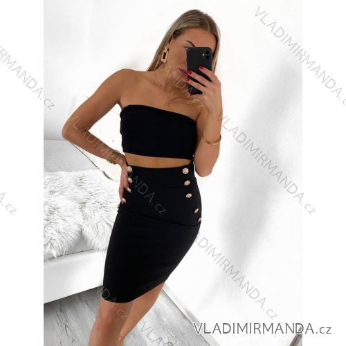 Šaty letní na ramínka dámské (S/M ONE SIZE) ITALSKÁ MÓDA IMPBB22B21841 S black