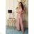 Šaty společenské krátký rukáv dámské (36-56) POLSKÁ MÓDA PMLMR23SIMONA light pink 36