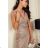 Women's Sleeveless Long Party Dress (36-54) POLISH FASHION PMLMR23JENNIFER-6 Beige 36