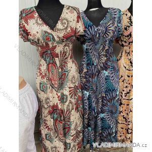 Women's long summer icecool short sleeve dress (S/ML/XL) ITALIAN FASHION IMB23010