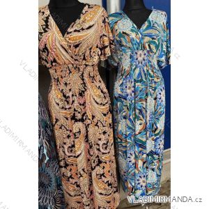 Women's long summer icecool short sleeve dress (S/ML/XL) ITALIAN FASHION IMB23011