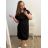 Women's Plus Size Cotton Short Sleeve Oversized Dress (2XL/3XL ONE SIZE) ITALIAN FASHION IMD23115/DUR Red