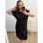 Women's Plus Size Cotton Short Sleeve Oversized Dress (2XL/3XL ONE SIZE) ITALIAN FASHION IMD23115/DUR Red