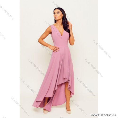Women's Sleeveless Long Party Dress (34-54) POLISH FASHION PMLMR23VALENTINA-1 Pink 34