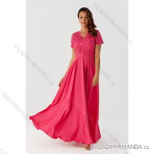 Women's Long Party Dress Short Sleeve (36-54) POLISH FASHION PMLMR23PAULA-3