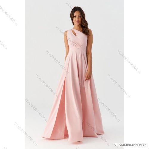 Šaty společenské krátký rukáv dámské (36-56) POLSKÁ MÓDA PMLMR23SIMONA light pink 34