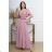 Women's Long Casual Short Sleeve Dress (36-54) POLISH FASHION PMLMR23ALICE-2 Pink 36