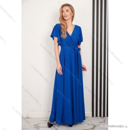 Šaty společenské krátký rukáv dámské (36-56) POLSKÁ MÓDA PMLMR23SIMONA Royal blue 36
